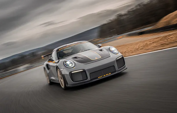 Пасмурно, скорость, 911, Porsche, гоночный трек, GT2 RS, 991, 2020