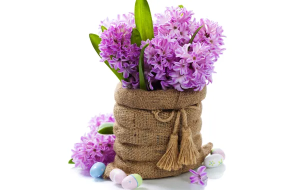 Яйца, букет, flowers, spring, easter, гиацинты, lilac