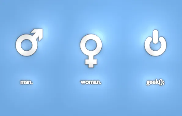 Женщина, технологии, мужчина