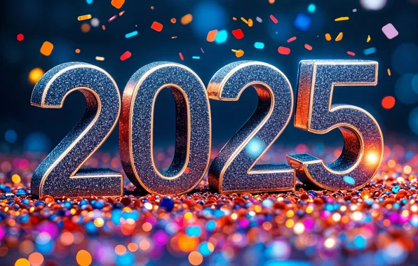 Цифры, Новый год, дата, 2025, Новый 2025 год