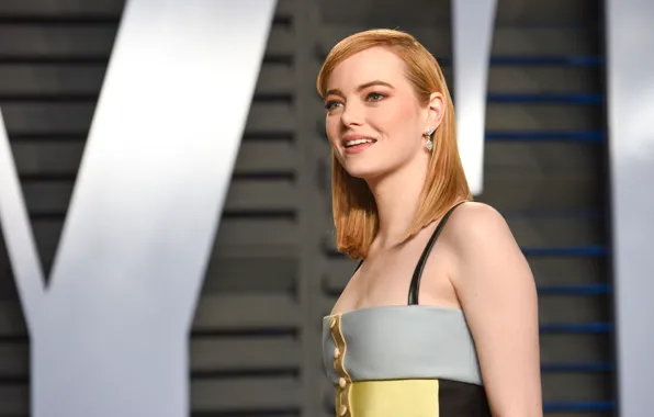 Взгляд, макияж, актриса, hair, Emma Stone, Эмма Стоун