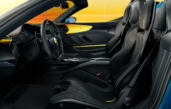 Картинка Ferrari, car interior, SF90, Ferrari SF90 XX Spider