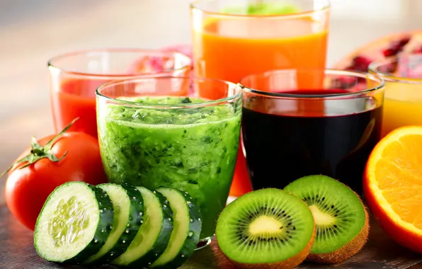 Апельсин, киви, сок, juice, помидоры, orange, огурцы, cocktail
