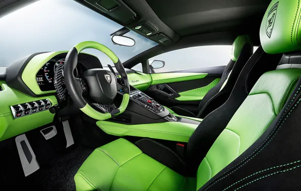 Картинка Lamborghini, Green, LP700-4, Aventador, 2014, Limited, HAMANN, Salon