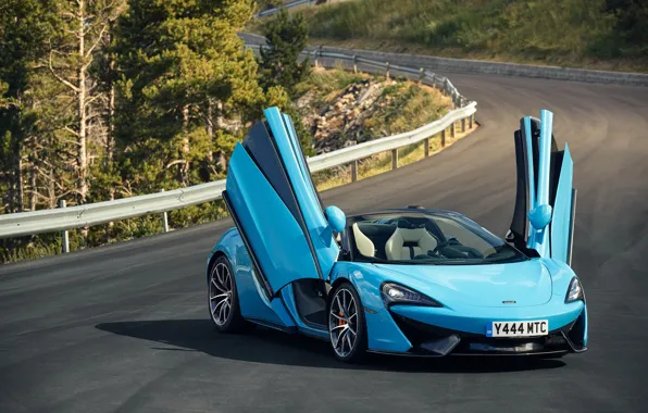 Дорога, McLaren, spider, blue, 570S, Worldwide