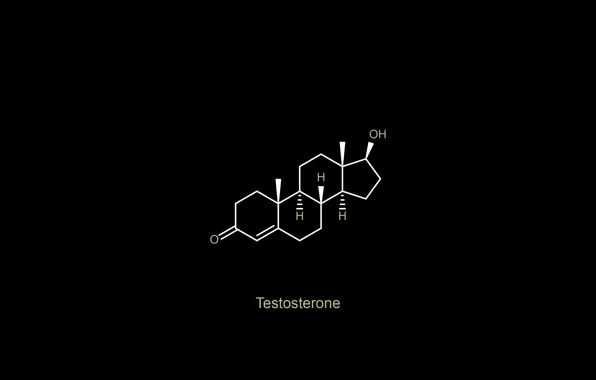 Картинка minimalism, oxygen, chemistry, black background, science, simple background, Testosterone, chemical structures