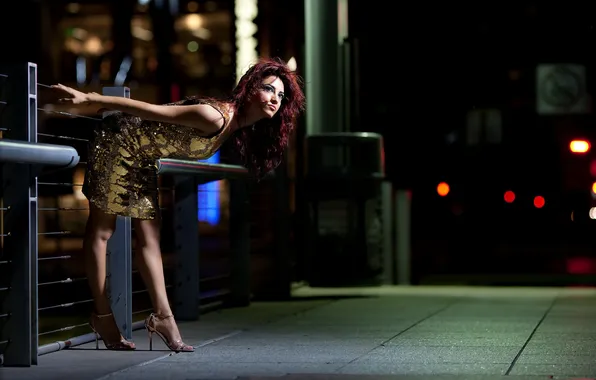 Девушка, поза, фон