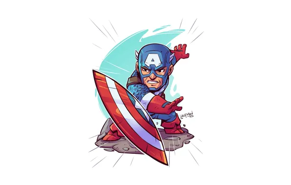 Marvel, pose, Capitan America, Derek Laufman