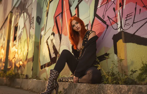 Картинка wallpaper, photography, woman, digital art, poses, ginger, flirts