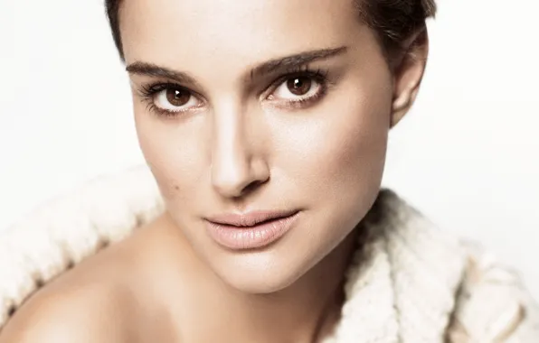 Взгляд, поза, портрет, макияж, актриса, Natalie Portman, Натали Портман