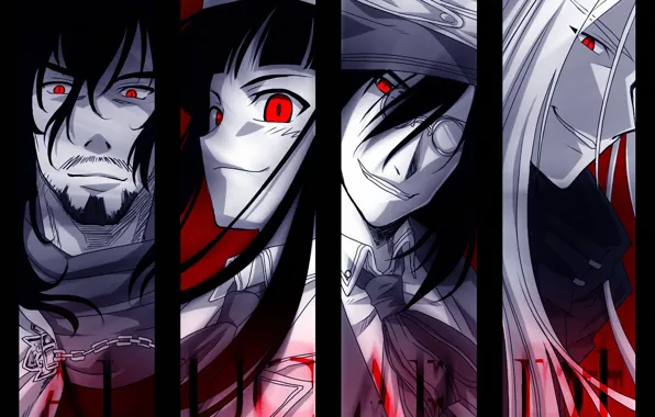 Обои шарф, очки, цепь, галстук, Аниме, Алукард, Hellsing, anime на телефони рабочий стол, раздел сэйнэн, разрешение 1920x1440 - скачать