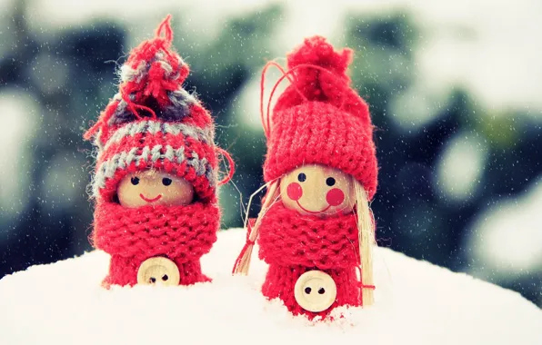 Картинка макро, снег, игрушка