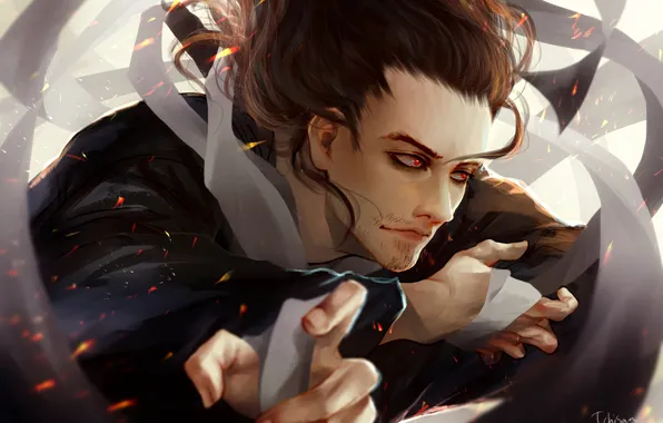 Аниме, арт, герой, искры, Ленты, парень, Учитель, Boku no Hero Academia