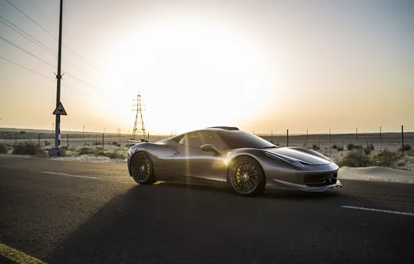 Ferrari, 458, with, Italia, HRE, RS103, in, Satin Bronze