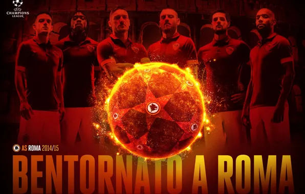 Wallpaper, sport, team, football, AS Roma, UEFA Champions League, players