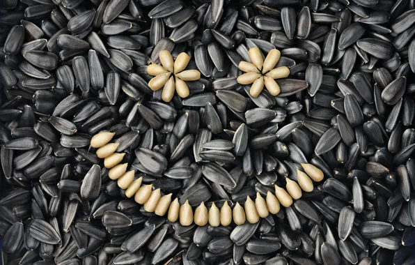 Smile, sunflower, seeds