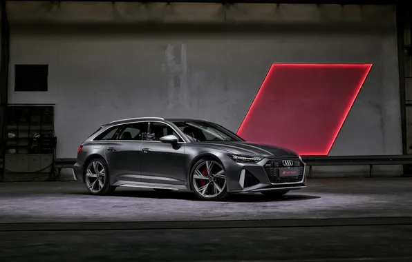 Картинка свет, Audi, универсал, RS 6, 2020, 2019, тёмно-серый, V8 Twin-Turbo