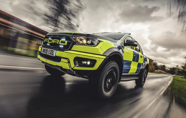 Картинка Ford, Форд, Автомобиль, Спереди, Ford Ranger Raptor, Performance pick-up, South Wales Police, Полиция Южного Уэльса