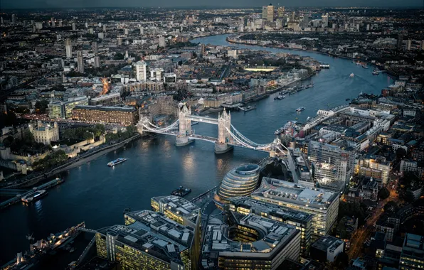 Картинка river, Tower Bridge, London, England, buildings, architecture, United Kingdom, River Thames