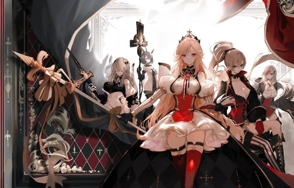 Girl, game, armor, dress, woman, anime, beautiful, pretty
