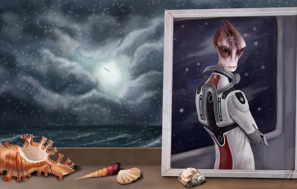 Картинка фантастика, миры, Mordin Solus, Мордин Солус, ученый-саларианец, Вселенная Mass Effect