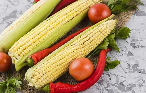 Кукуруза, початки, зерна кукурузы