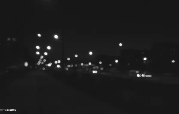 Ночь, Город, Улица, Фонари, Машины, City, Cars, Lights