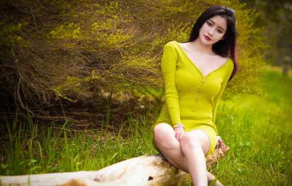 Картинка девушка, природа, азиатка