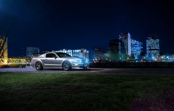 Картинка Mustang, Ford, Dark, Muscle, Car, Front, Downtown, American