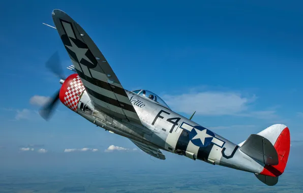 Thunderbolt, USAF, Истребитель-бомбардировщик, Вторая Мировая Война, P-47D Thunderbolt, P-47 Thunderbolt, Republic P-47D Thunderbolt