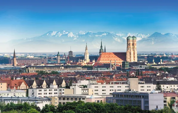 Картинка город, панорама, мюнхен