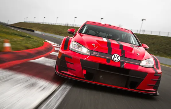 Картинка Volkswagen, гоночный трек, Golf, GTI, 2018, TCR