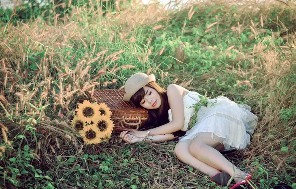 Девушка, поза, фон