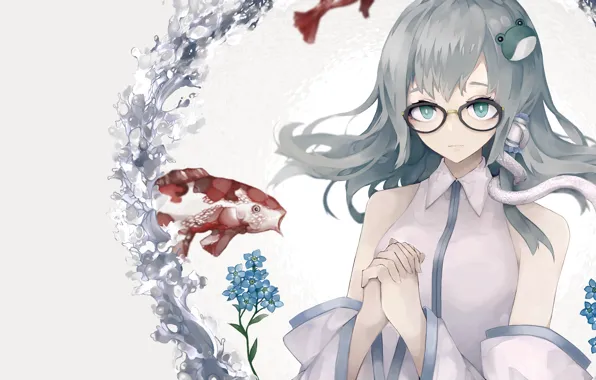 Вода, девушка, рыбы, Touhou, Тохо, Тоухоу