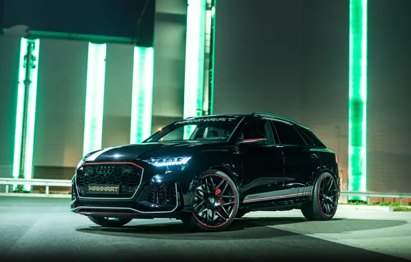 Audi, Light, Front, Black, Side, Manhart, Black Wheels, RSQ8