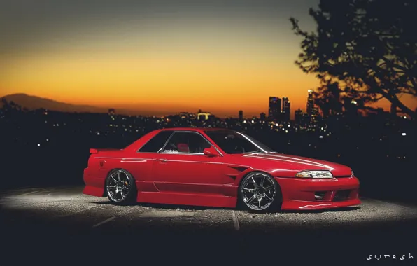 Nissan, red, skyline, japan, jdm, tuning, gtr, r32
