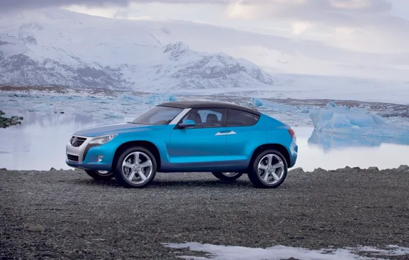Небо, облака, снег, горы, Volkswagen, Concept A