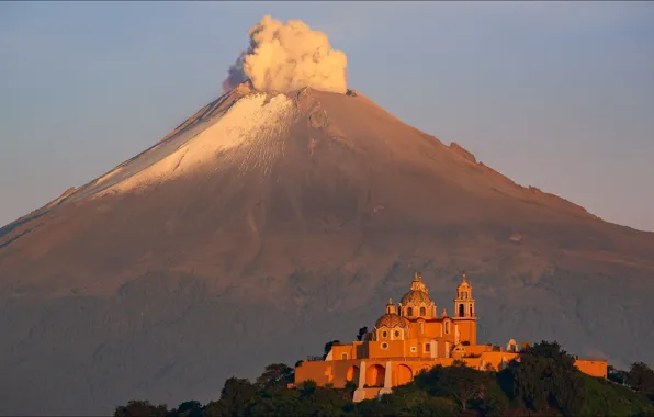 Гора, вулкан, Mexico, mountain, situation, volcano, Мехико