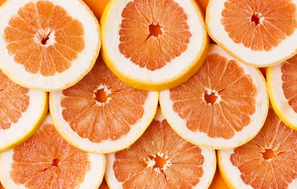 Картинка фон, ломтики, грейпфрут, fruit, orange, grapefruit, slice