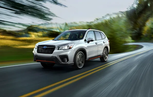 Картинка скорость, размытие, Subaru, кроссовер, Forester, 2019