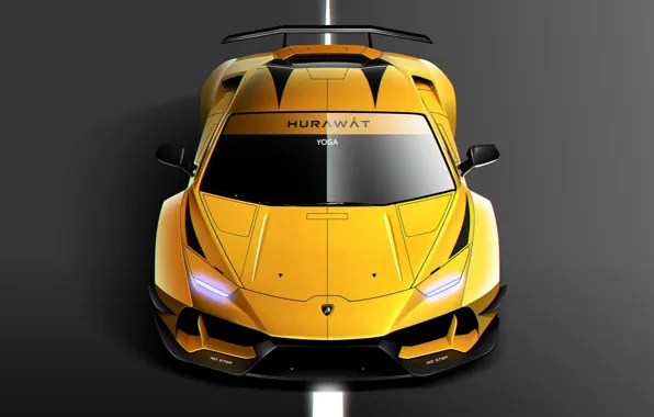 Авто, Желтый, Lamborghini, Машина, Суперкар, Передок, Спорткар, Huracan
