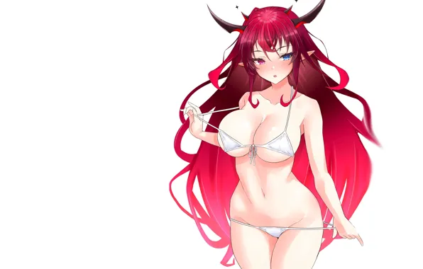 Girl, hot, sexy, horns, boobs, anime, big boobs, babe