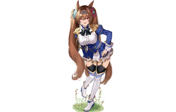 Girl, sexy, thighhighs, long hair, dress, boobs, anime, beautiful