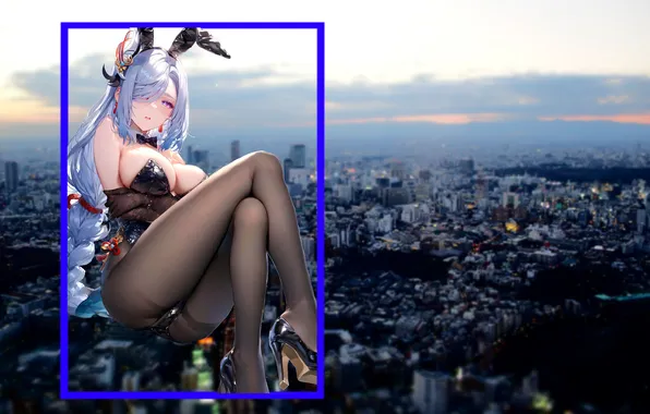 Girl, hot, sexy, legs, boobs, anime, stockings, breasts