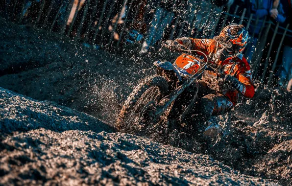 Картинка гонка, спорт, грязь, мотоцикл