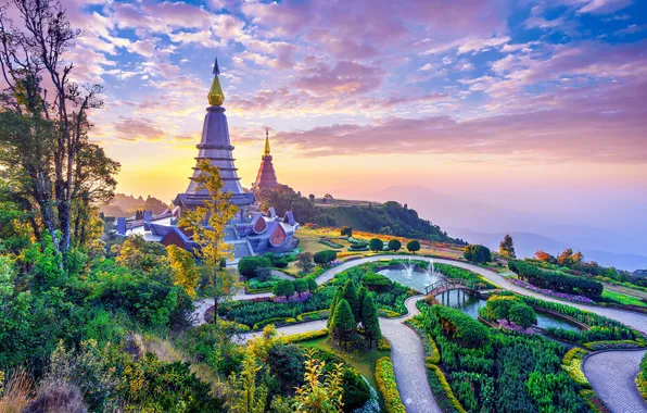 Картинка Таиланд, Thailand, National Park Chiang Mai, Пагода Дой Интанон, Pagoda Doi Inthanon, Национальный парк Чиангмай