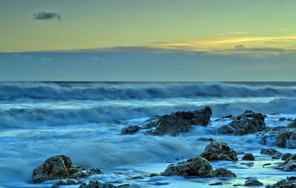 Море, пейзаж, закат