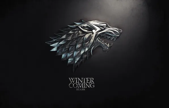 Обои Волк, Сериал, Герб, Девиз, A Song Of Ice And Fire, Winter Is.