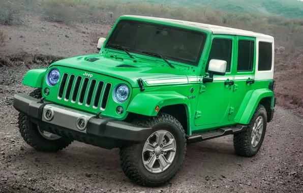 Зеленый, внедорожник, Jeep