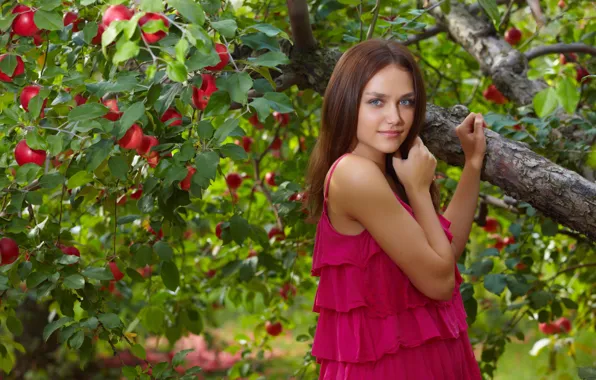 Девушка, модель, сад, яблоня, Zlatka A